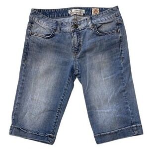 Chip and Pepper Glenbrook Bermuda Denim Shorts Women's Size 5 Blue Cuffed